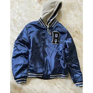 Harry Potter Ravenclaw Satin Hooded Varsity Jacket, Men's Medium